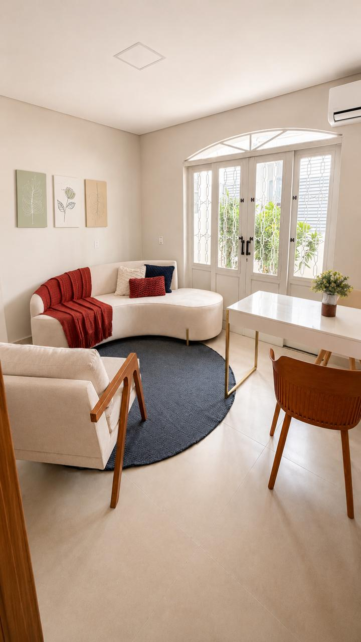 Sala 6 do Espaço Kaizen Paulínia com maca de atendimento e mesa